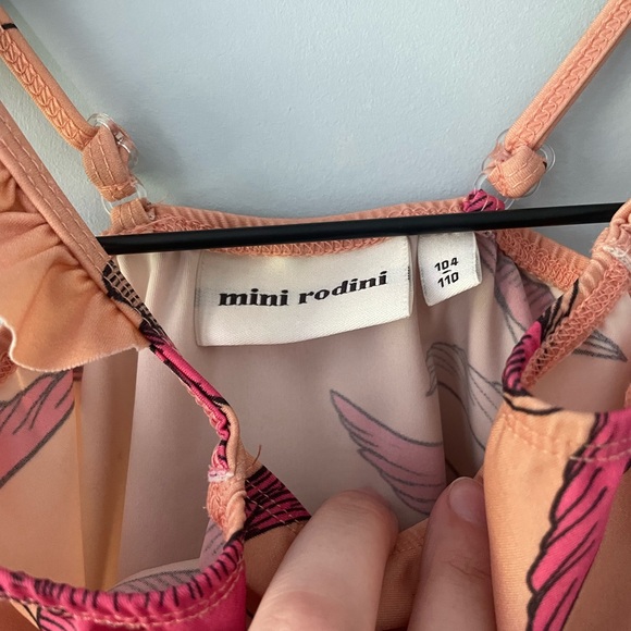 Mini Rodini Bird Print One Piece Bathing Suit 4T - Picture 2 of 4